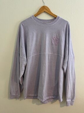 Disney Parks Long Sleeve Tee Purple Graphic Logo Oversized Cotton Casual Sz XXL